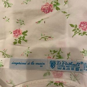 Vintage D Porthault Madeline Rose standard pillow sham and full size top sheet